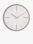 Acctim Knoll Oak Wood Frame Analogue Quartz Wall Clock, 53cm, Natural