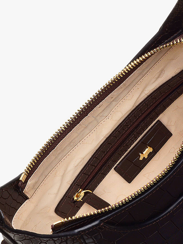Radley London Pockets 2.0 Croc Leather Cross Body Bag, Dark Oak
