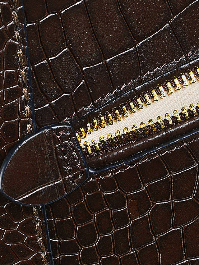 Radley London Pockets 2.0 Croc Leather Cross Body Bag, Dark Oak