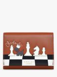Radley Checkmate Medium Leather Flap Over Purse, Ginger Biscuit