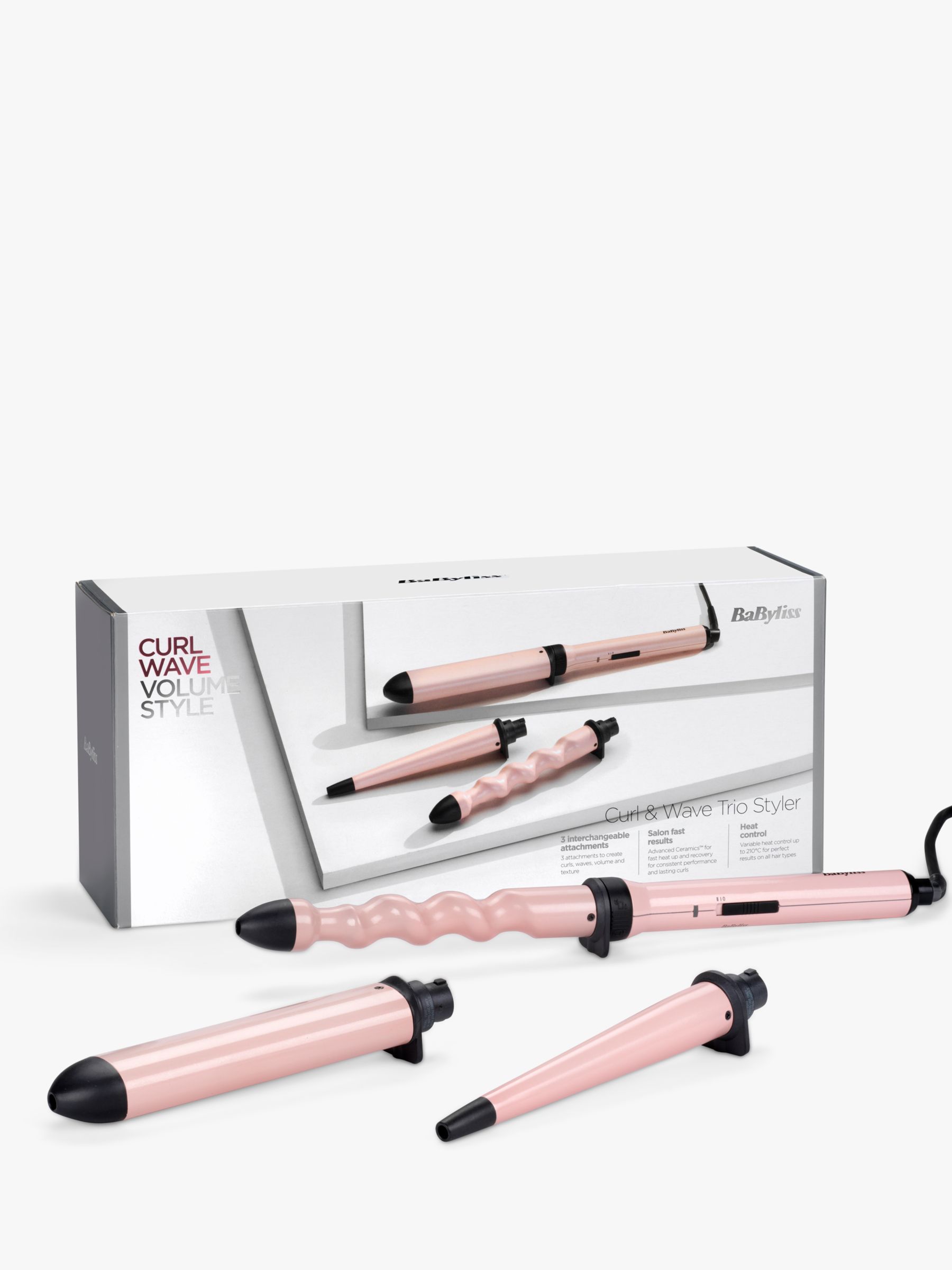 BaByliss Curl & Wave Trio Hair Styler, Pink/Black