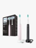 Philips Sonicare HX3675/15 Series 3100 Electric Toothbrush, Pack of 2, Pink & Black