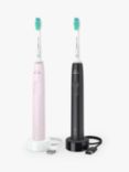 Philips Sonicare HX3675/15 Series 3100 Electric Toothbrush, Pack of 2, Pink & Black