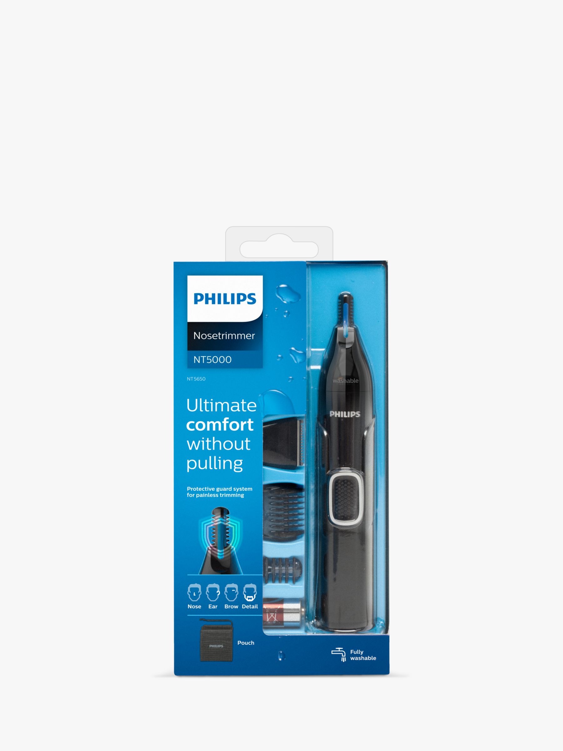 Philips NT5650/16 Series 5000 Cordless Nose Trimmer, Ear & Eyebrow Trimmer, Black