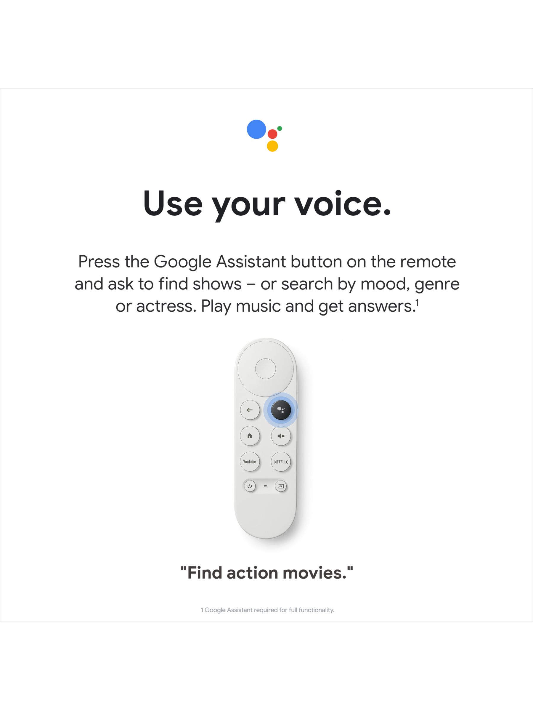 Google Chromecast - Streaming Device with HDMI Cable and Voice Search  Remote - Stream Shows, Music, Photos, Sports from Phone to TV - Includes