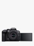 Canon EOS R10 Compact System Camera with RF-S 18-45mm Zoom Lens, 4K Ultra HD, 24.2MP, Wi-Fi, Bluetooth, OLED EVF, 3" Vari-Angle Touch Screen, Black