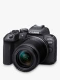 Canon EOS R10 Compact System Camera with RF-S 18-150mm Zoom Lens, 4K Ultra HD, 24.2MP, Wi-Fi, Bluetooth, OLED EVF, 3" Vari-Angle Touch Screen, Black