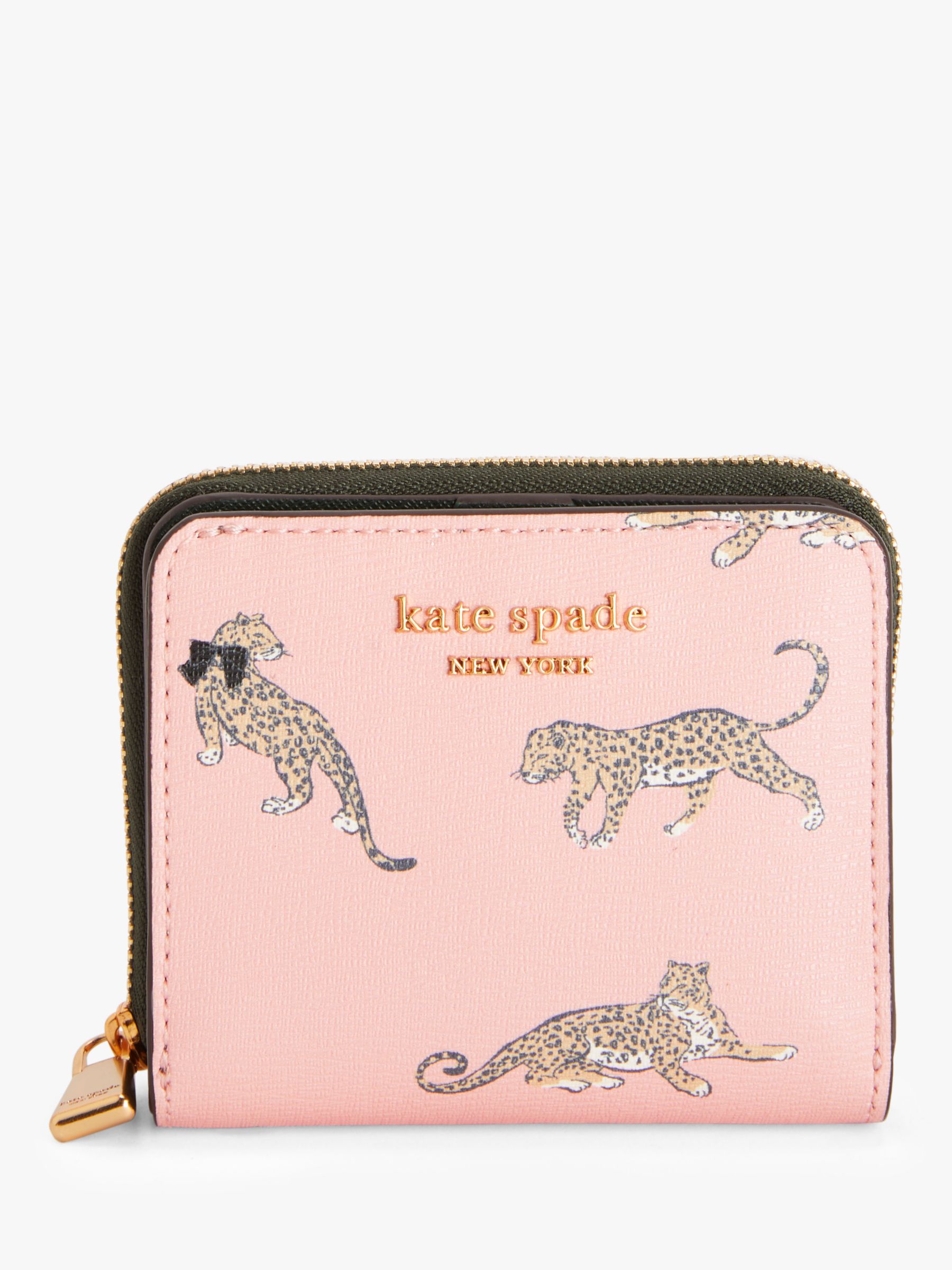 kate spade new york Morgan Leopard Small Compact Purse, Dancer Pink