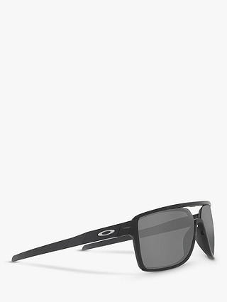 Oakley OO9147 Men's Castel Prizm Polarised Sunglasses, Matte Black Ink/Grey