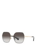 Ralph RA4138 Women's Square Sunglasses, Pale Gold/Grey Gradient