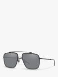 Dolce & Gabbana DG2220 Men's Square Sunglasses, Matte Black/Transparent Grey