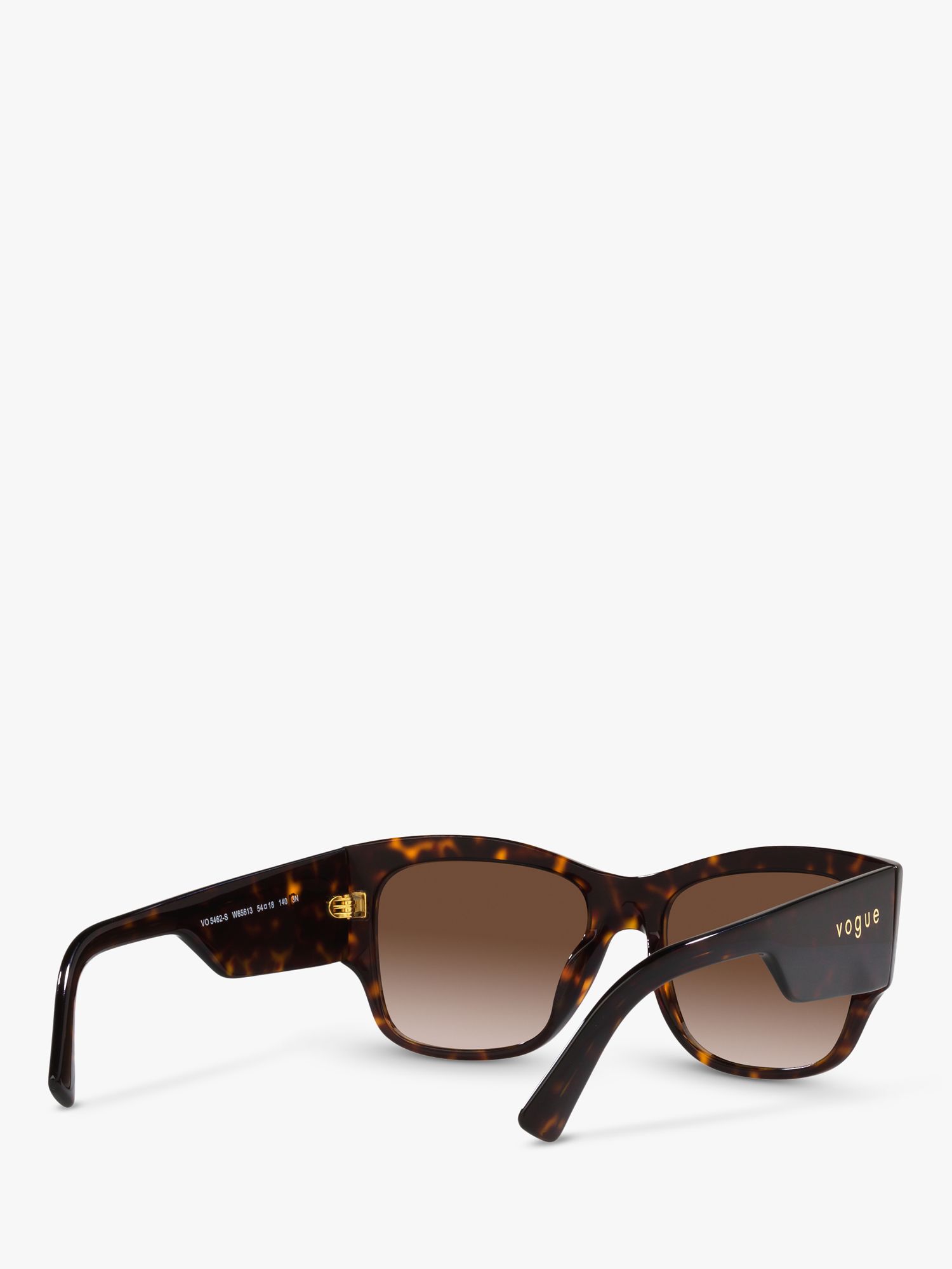 Vogue VO5462S Women's Square Sunglasses, Dark Havana/Brown Gradient at ...
