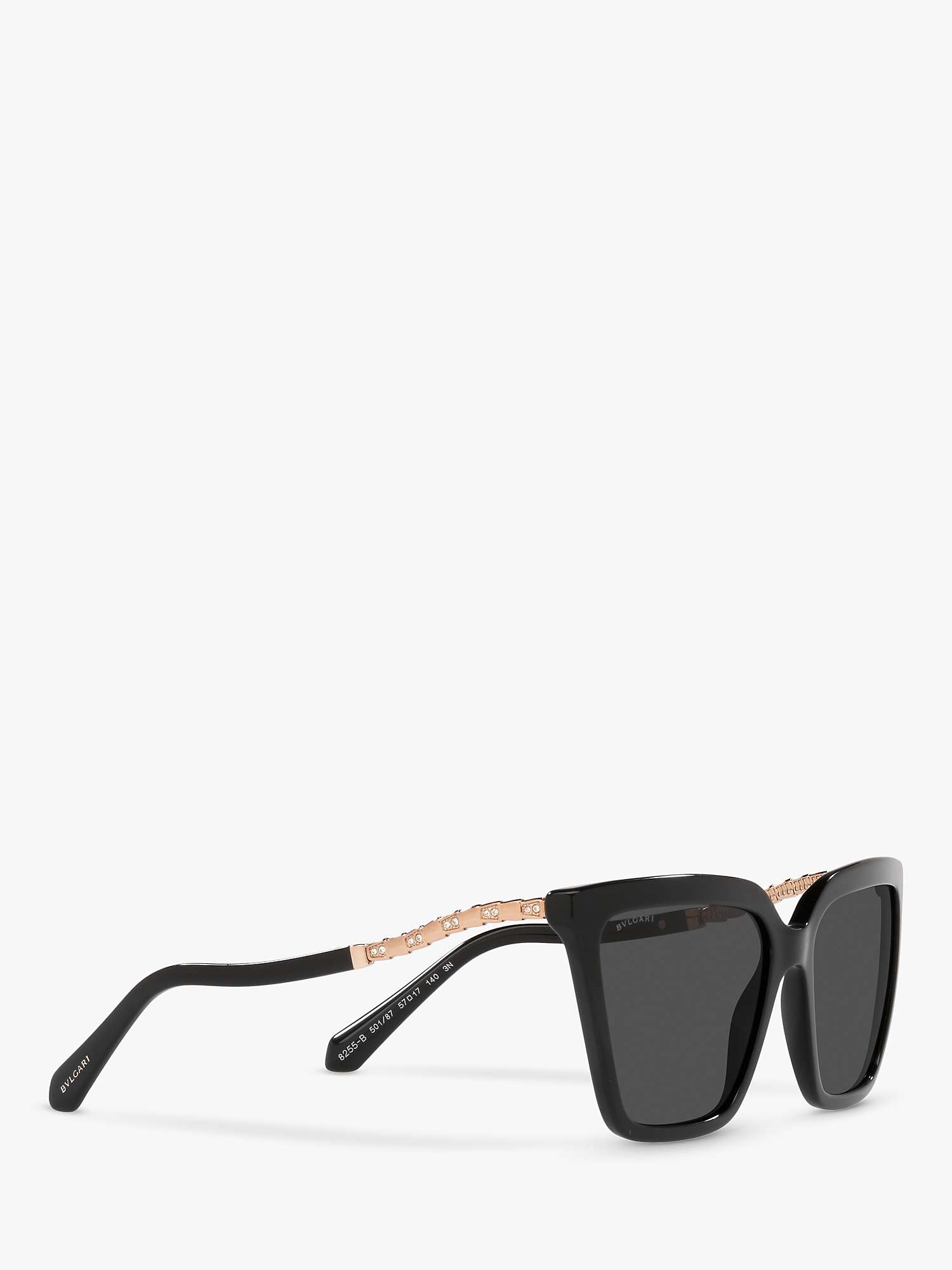 Buy BVLGARI BV8255B Women's Cat's Eye Sunglasses, Black/Grey Online at johnlewis.com