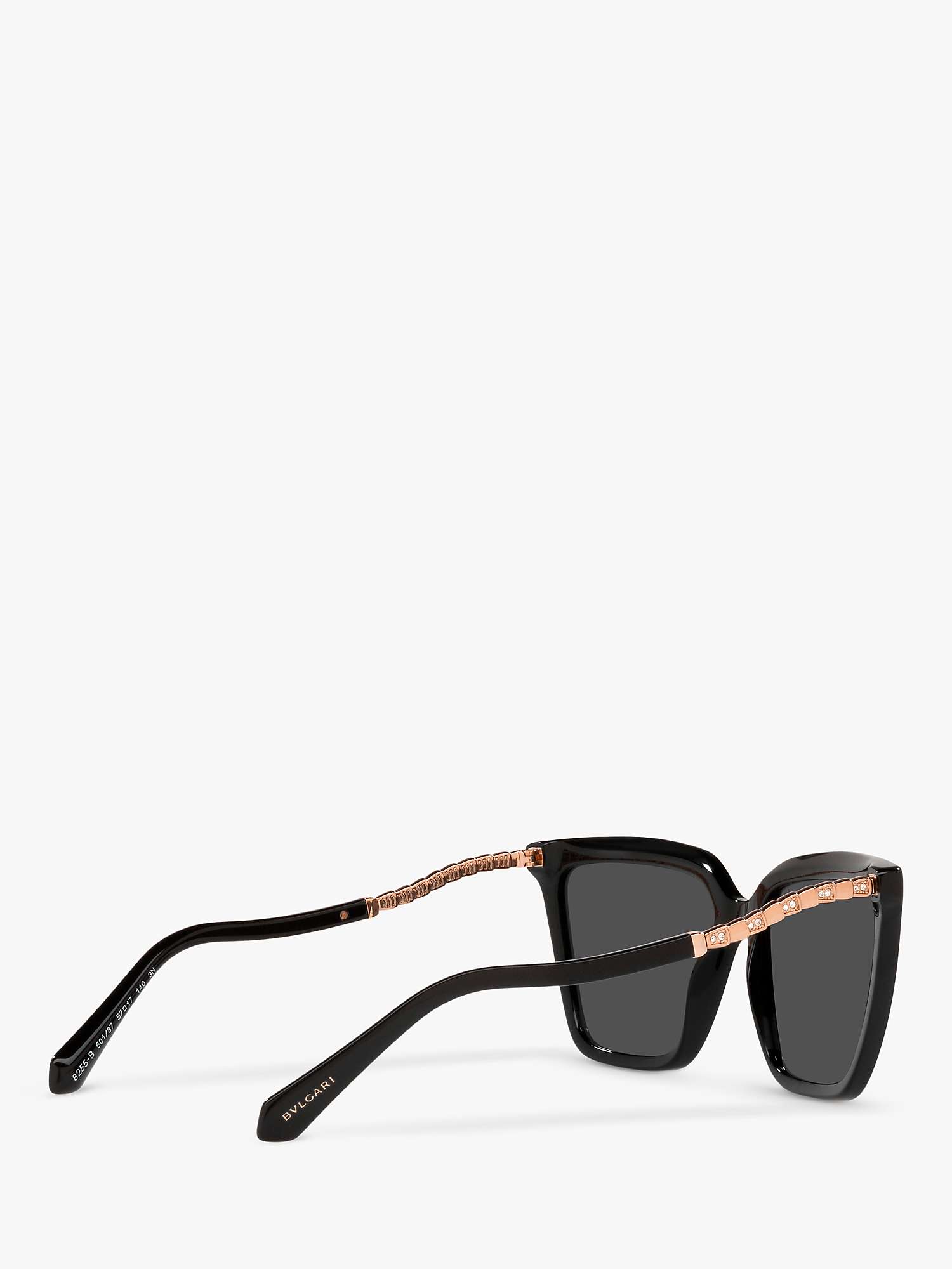 Buy BVLGARI BV8255B Women's Cat's Eye Sunglasses, Black/Grey Online at johnlewis.com