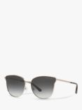 Michael Kors MK1120 Women's Salt Lake City Round Sunglasses, Gold/Grey Gradient