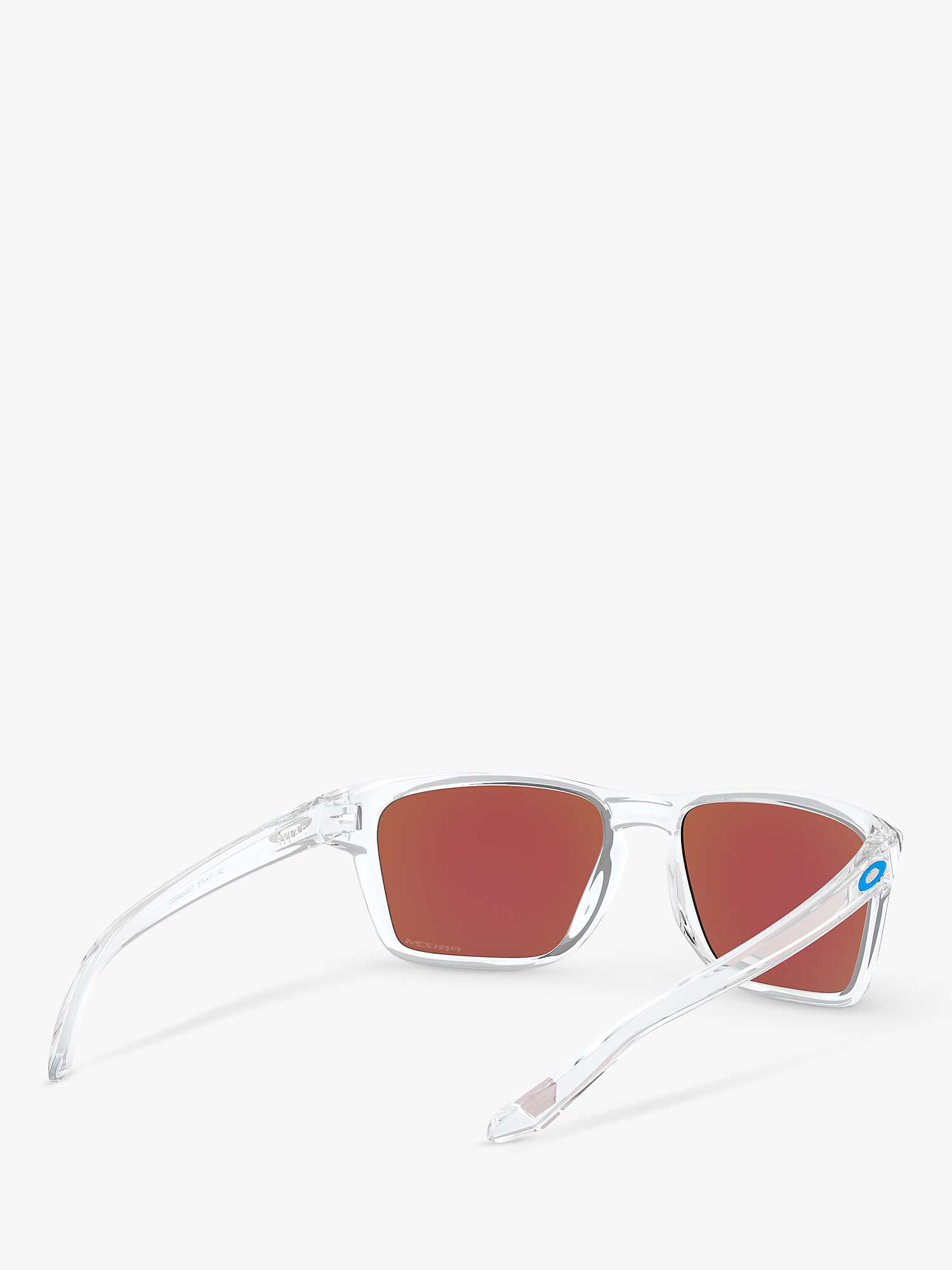 Buy Oakley OO9448 Men's Sylas Rectangular Sunglasses, Polished Clear/Mirror Blue Online at johnlewis.com