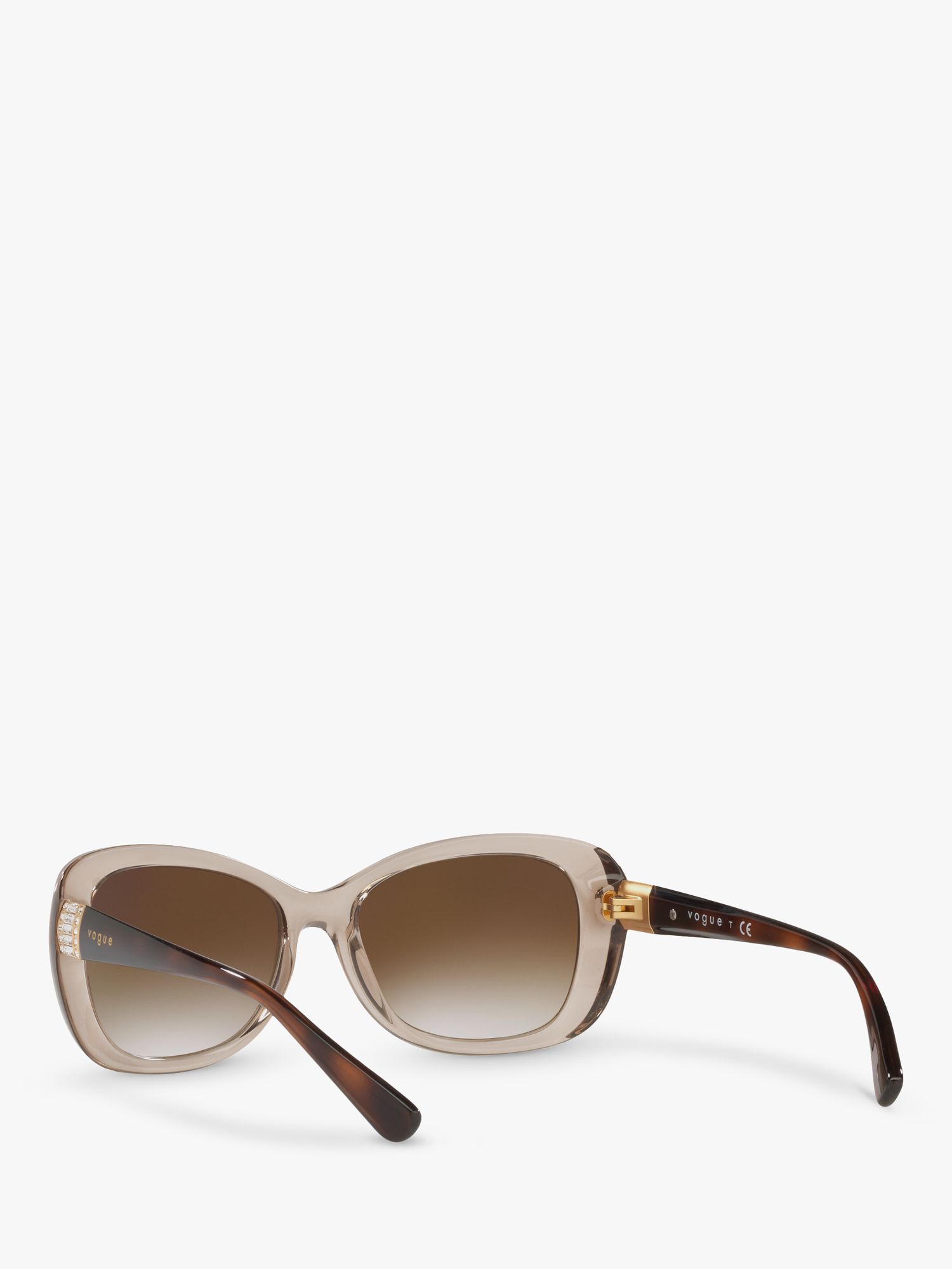 Vogue VO2943SB Women's Butterfly Sunglasses, Transparent Light Brown/Brown Gradient