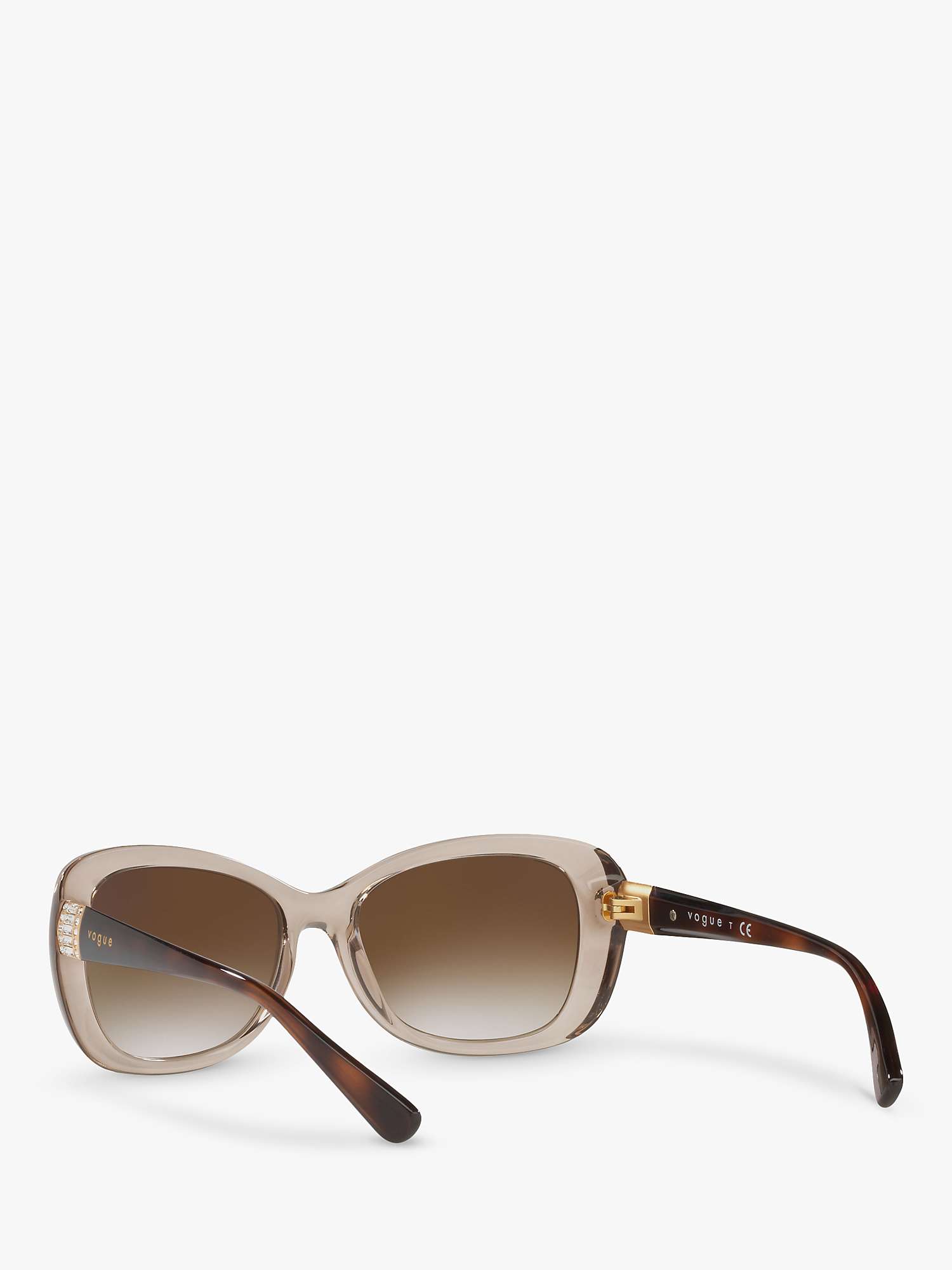 Buy Vogue VO2943SB Women's Butterfly Sunglasses, Transparent Light Brown/Brown Gradient Online at johnlewis.com