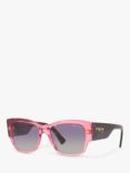 Vogue VO5462S Women's Polarised Square Sunglasses, Transparent Pink/Violet Gradient