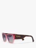 Vogue VO5462S Women's Polarised Square Sunglasses, Transparent Pink/Violet Gradient