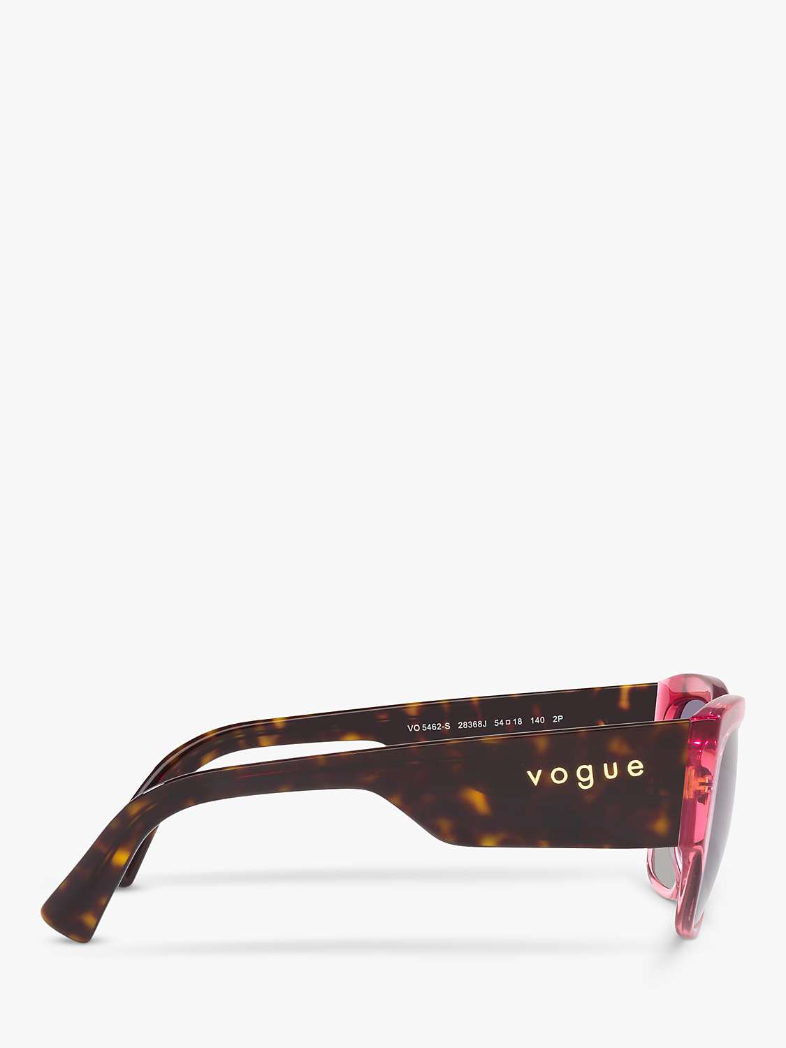 Buy Vogue VO5462S Women's Polarised Square Sunglasses, Transparent Pink/Violet Gradient Online at johnlewis.com