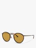 Armani Exchange AR 101M Men's Round Sunglasses, Havana/Yellow