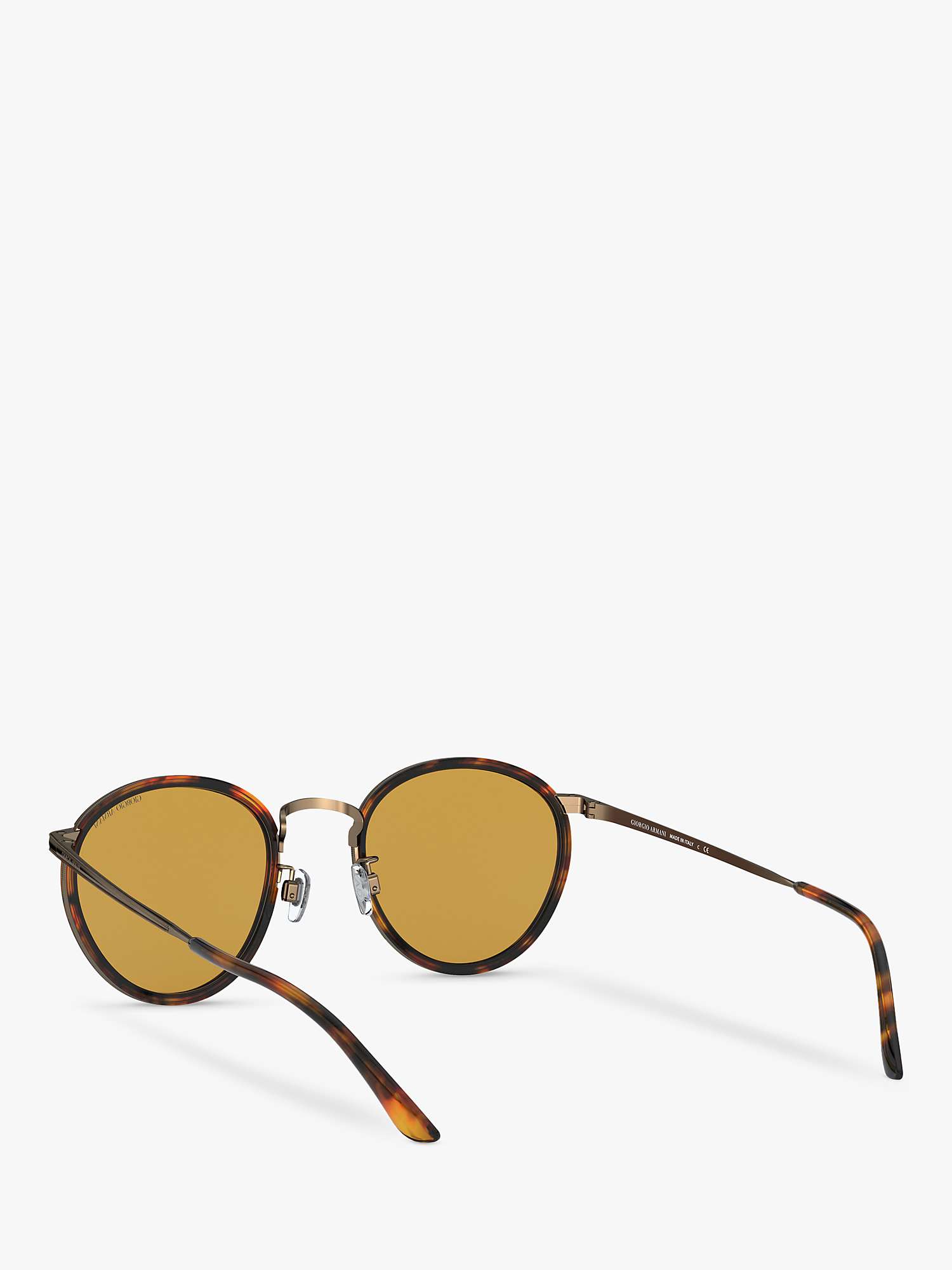 Buy Armani Exchange AR 101M Men's Round Sunglasses, Havana/Yellow Online at johnlewis.com