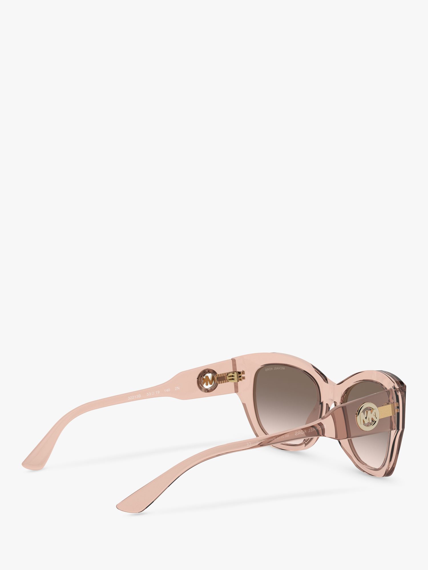 Michael Kors MK2119 Women's Palermo Square Sunglasses, Camila Rose Transparent/Brown Gradient