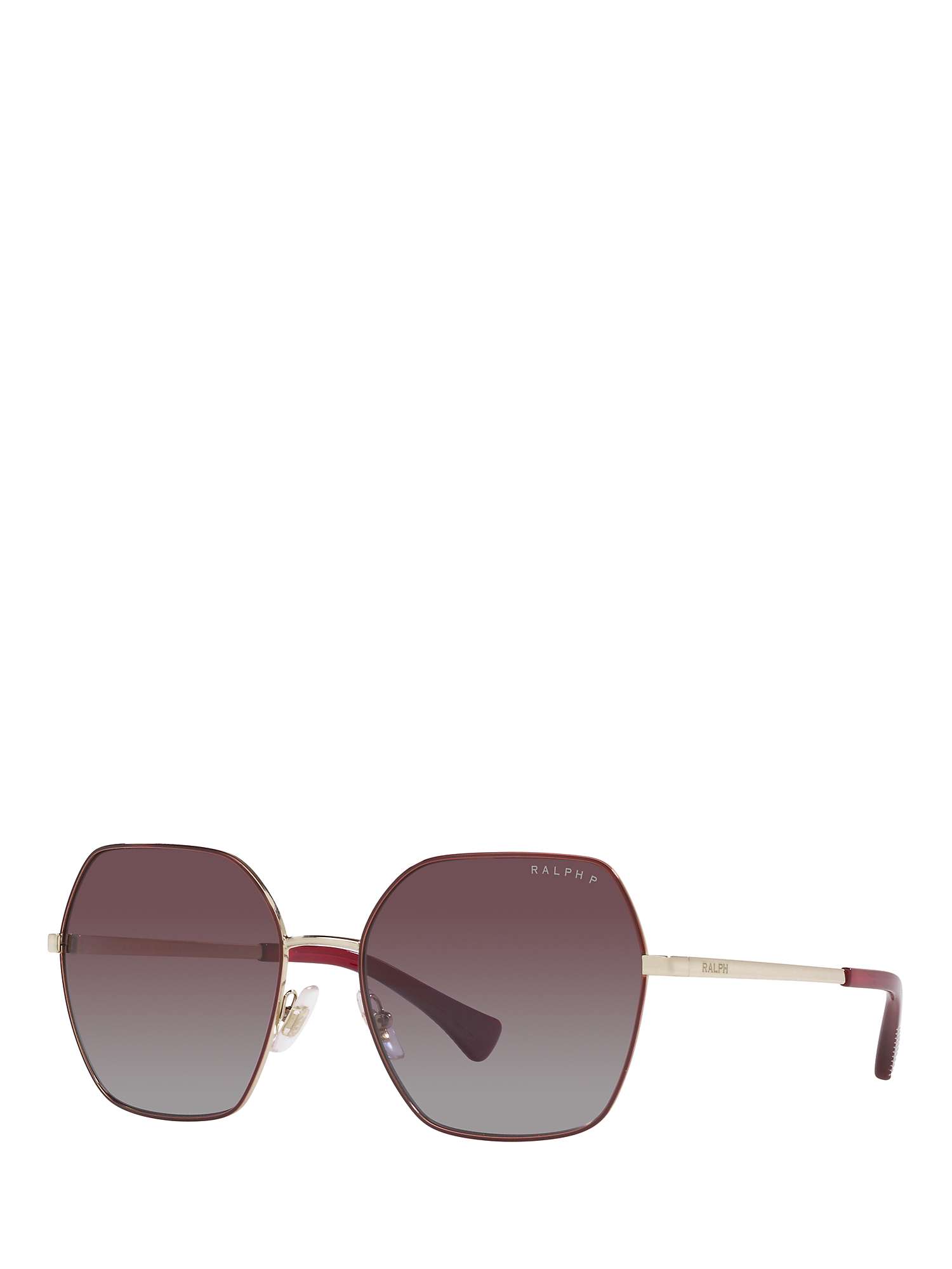 Buy Ralph RA4138 Women's Polarised Square Sunglasses, Bordeaux/Violet Gradient Online at johnlewis.com