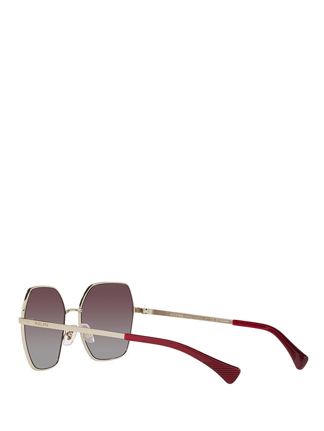 Ralph RA4138 Women's Polarised Square Sunglasses, Bordeaux/Violet Gradient
