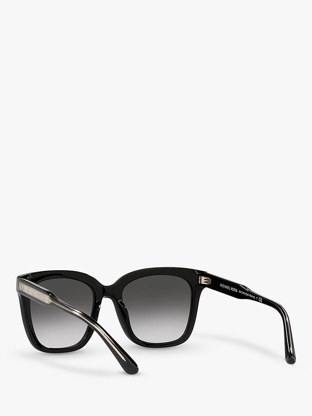 Michael Kors MK2163 Women's San Marino Square Sunglasses, Black/Grey Gradient