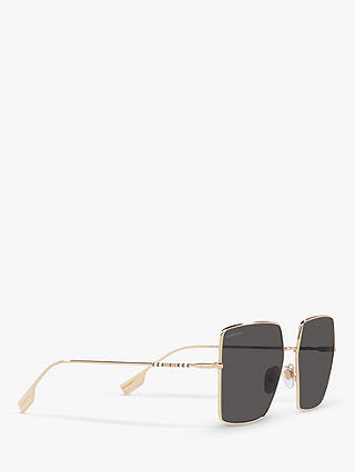 Burberry BE3133 Women's Daphne Square Sunglasses, Gold/Grey