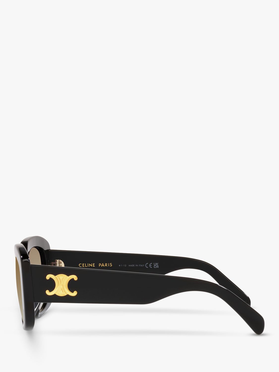 Celine CL40216U Women's Rectangular Sunglasses, Black/Brown Gradient at ...