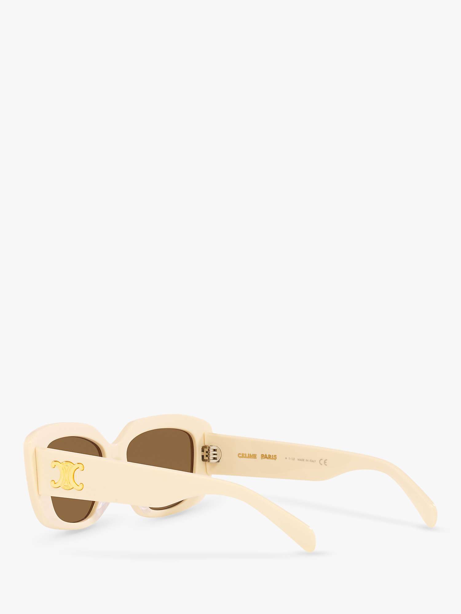 Buy Celine CL40216U Women's Rectangular Sunglasses, Ivory/Brown Online at johnlewis.com