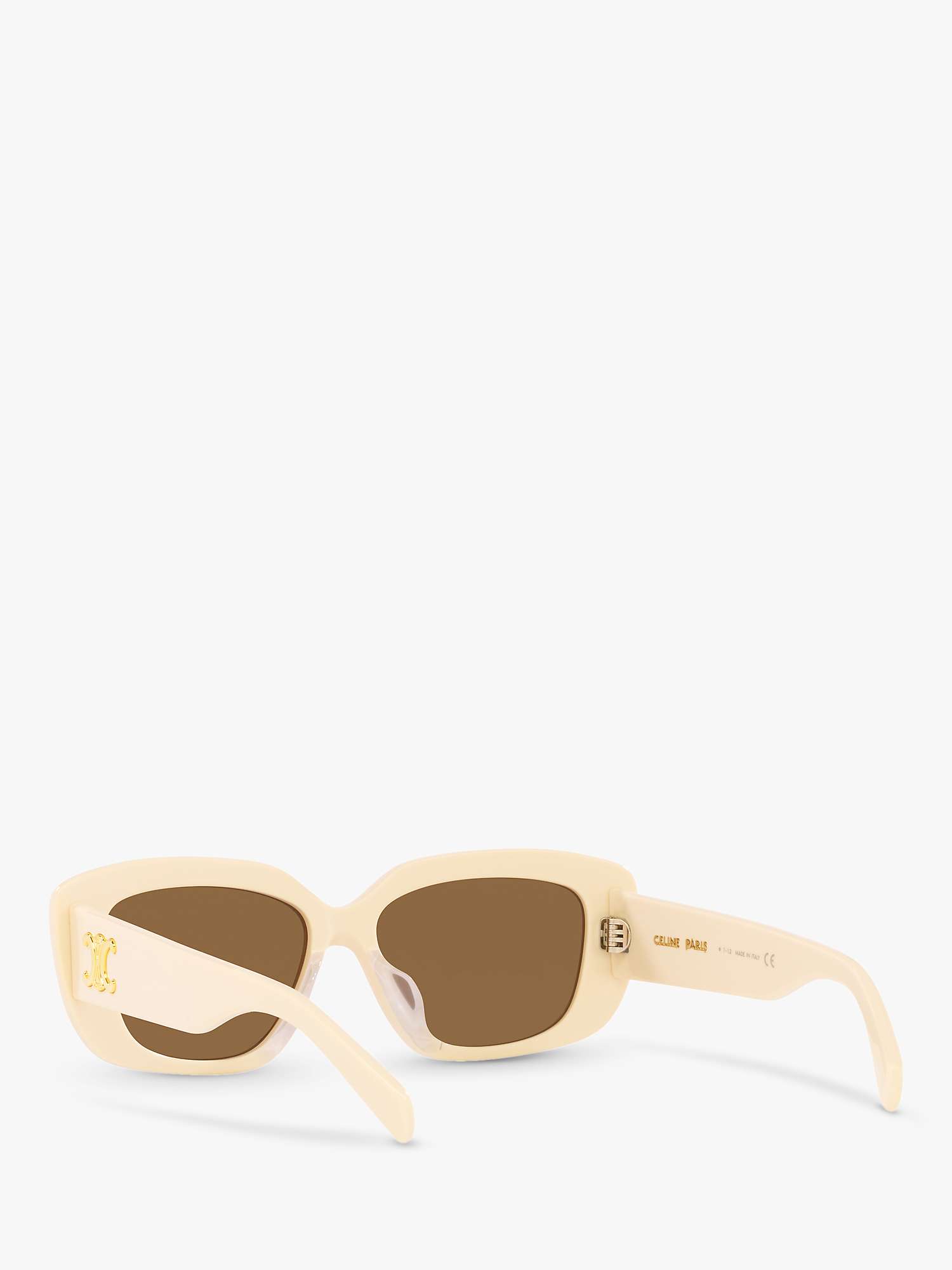Celine CL40216U Women's Rectangular Sunglasses, Ivory/Brown at John ...