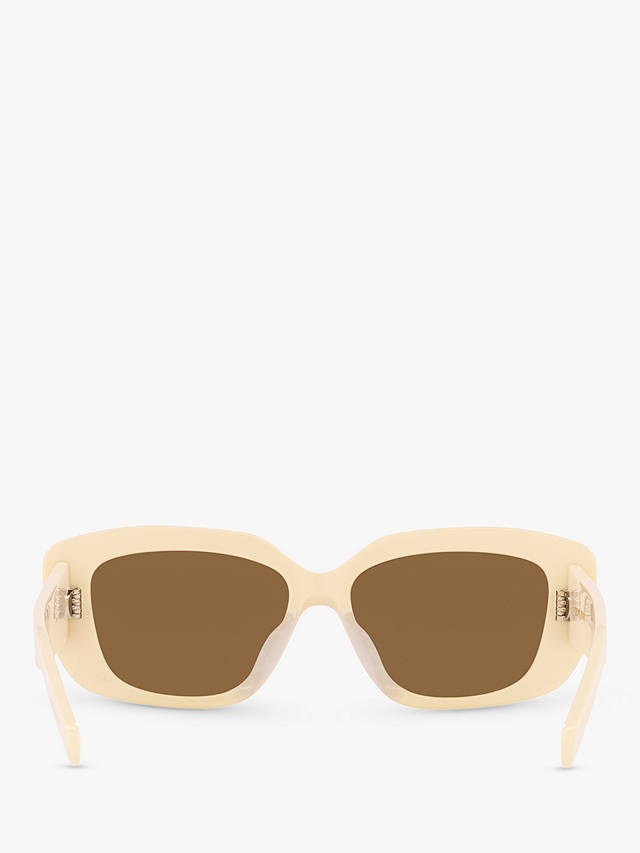 Celine CL40216U Women's Rectangular Sunglasses, Ivory/Brown