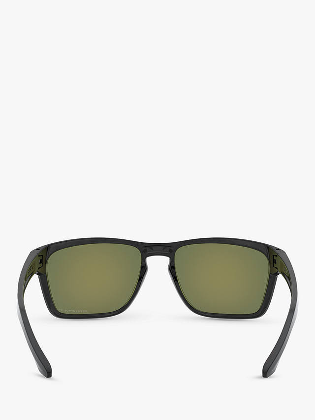 Oakley OO9448 Men's Sylas Prizm Polarised Rectangular Sunglasses, Black Ink/Mirror Orange