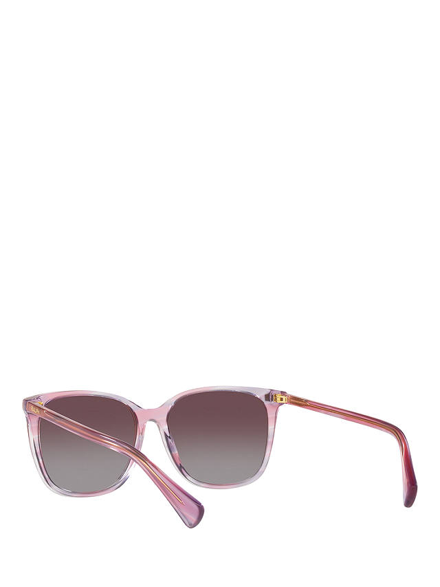 Ralph RA5293 Women's Polarised Square Sunglasses, Striped Purple