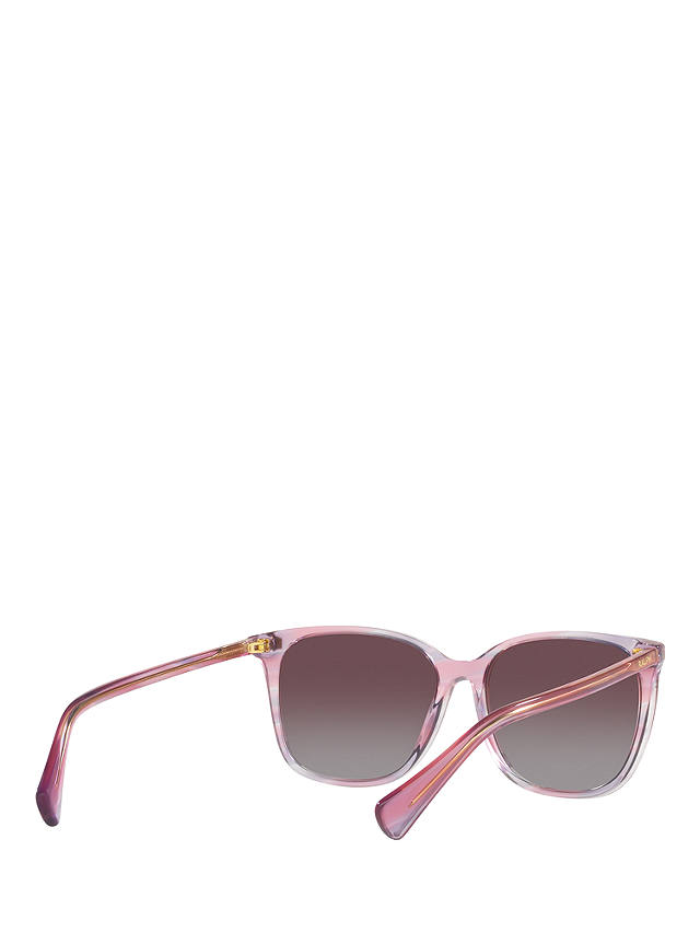 Ralph RA5293 Women's Polarised Square Sunglasses, Striped Purple