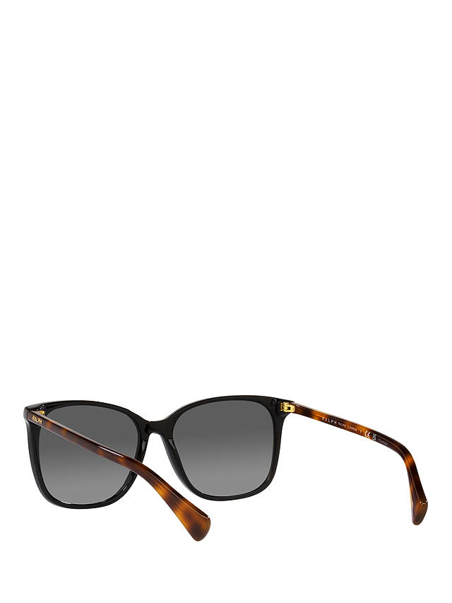 Ralph RA5293 Women's Polarised Square Sunglasses, Shiny Black