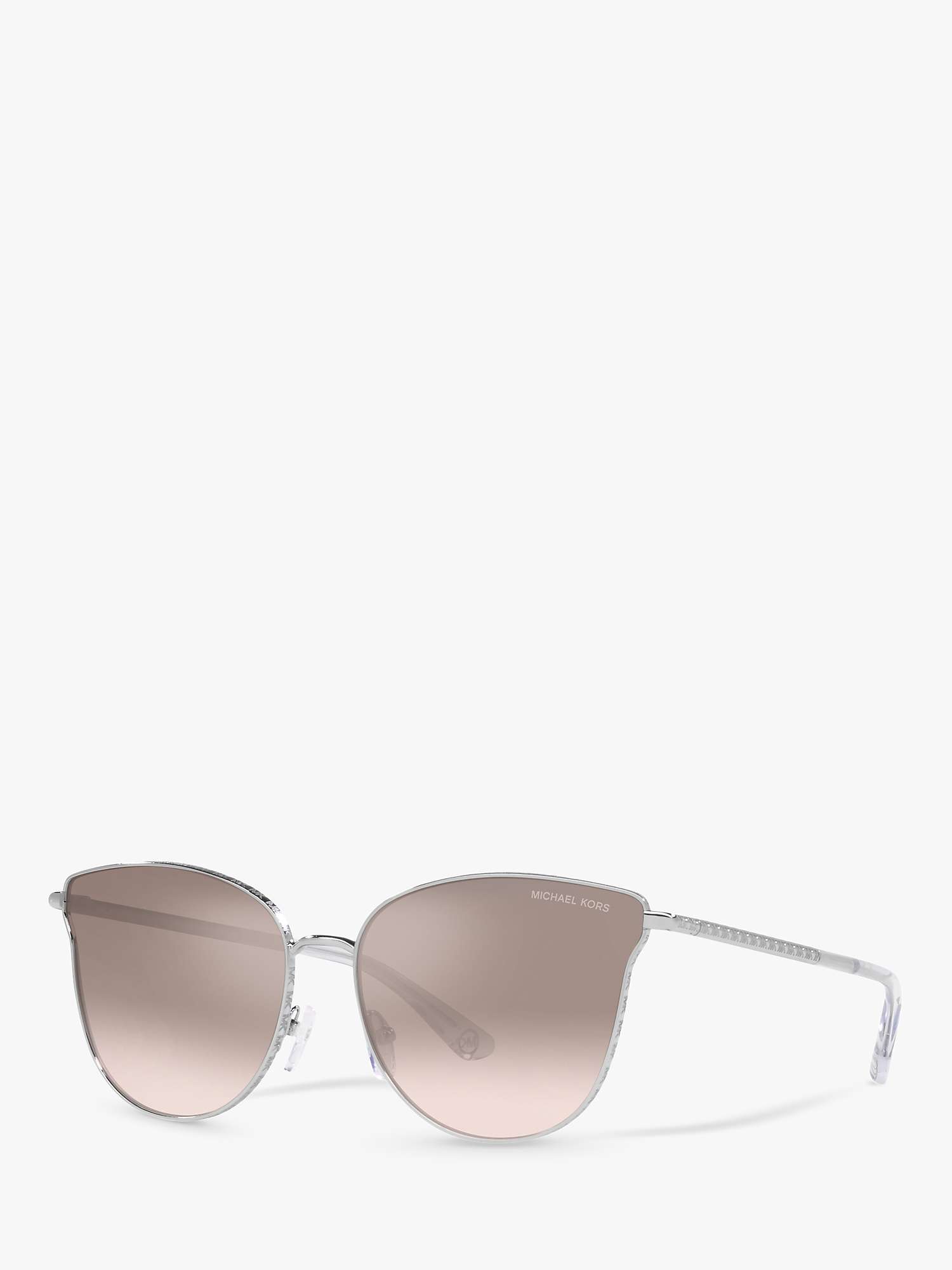 Buy Michael Kors MK1120 Women's Salt Lake City Round Sunglasses, Silver/Beige Gradient Online at johnlewis.com