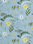 John Lewis Botany Wallpaper, Hazel Blue