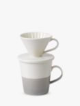Royal Doulton Coffee Studio Porcelain Single Pour Jug & Mug Set, 500ml, Grey