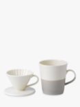 Royal Doulton Coffee Studio Porcelain Single Pour Jug & Mug Set, 500ml, Grey