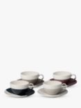 Royal Doulton Coffee Studio Porcelain Cappuccino Cup & Saucer, Set of 4, 269ml, Assorted