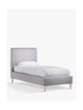 John Lewis Emily Child Compliant Upholstered Bed Frame, Single, Cotton Effect Grey