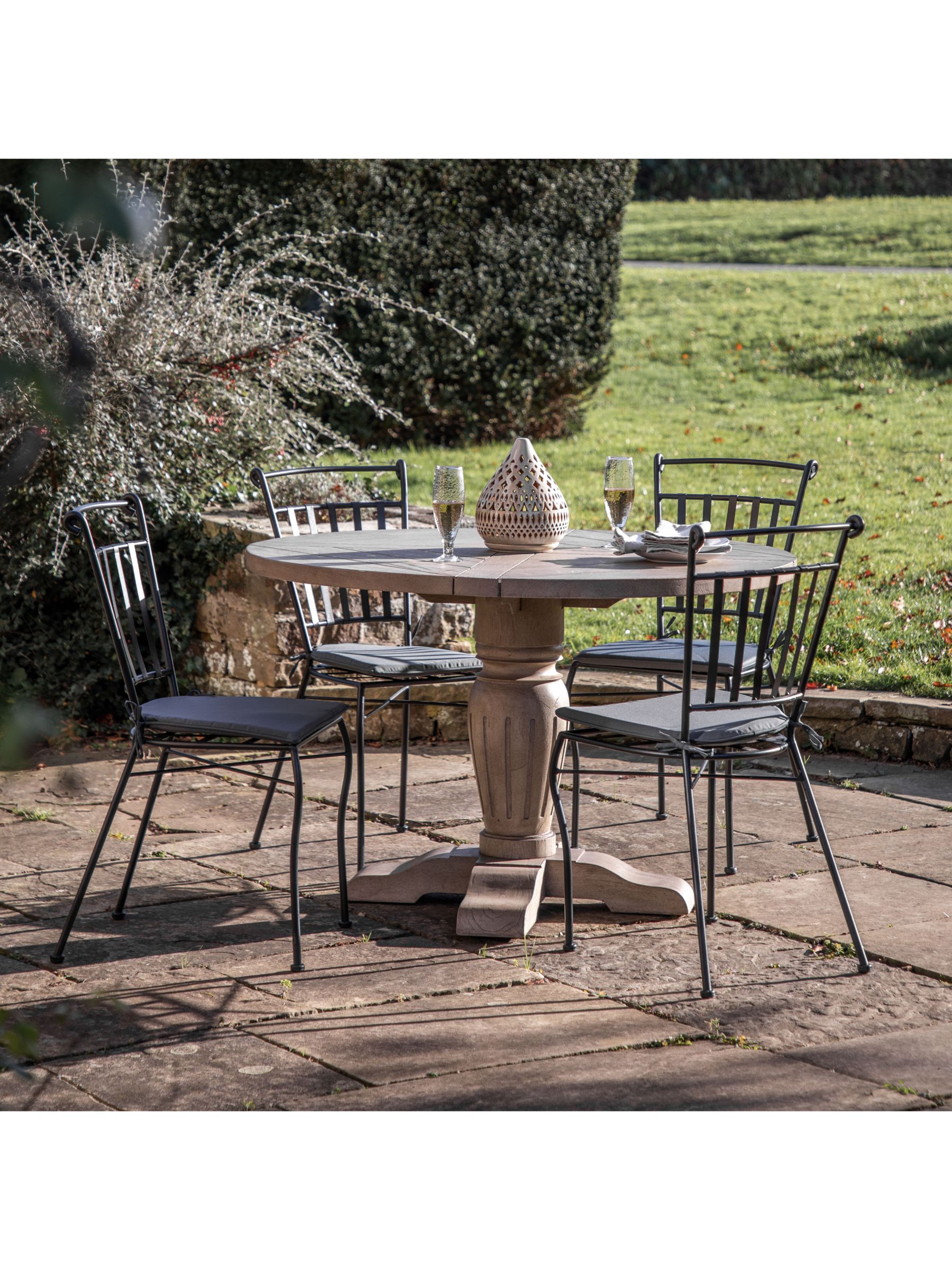 Photo of Gallery direct camillo 4-seater round teak wood garden dining table natural