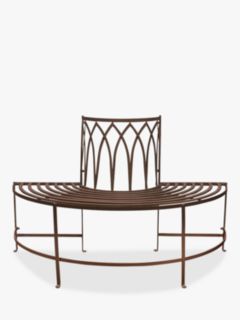 Gallery Direct Maggio 2-Seater Metal Garden Tree Bench, Brown