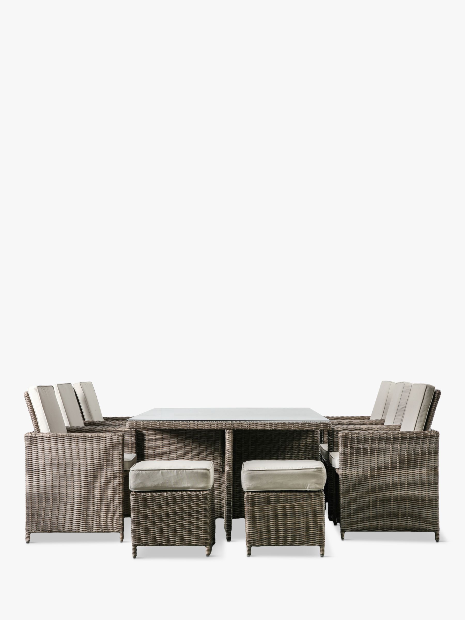 Photo of Gallery direct adford 10-seater cube garden dining table & chairs set natural