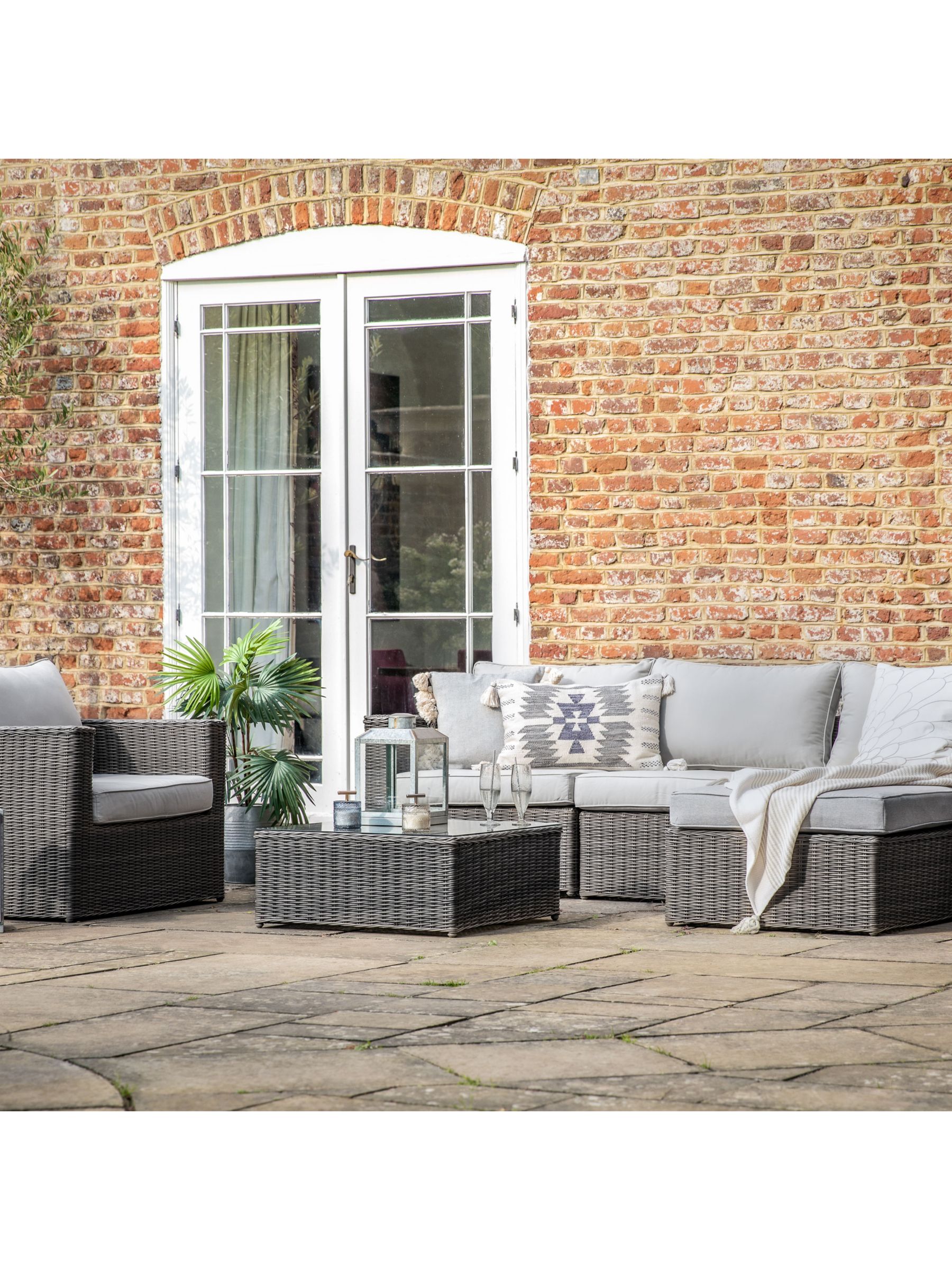 Photo of Gallery direct capri woven chaise sofa 4-seater garden lounging set